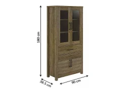 Vitrine Armario 4 Portas DN, Branco 180x90cm