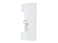 Vitrine branca com 1 gaveta, 4 portas e iluminação LED, prateleiras em vidro, 55x38x170 cm