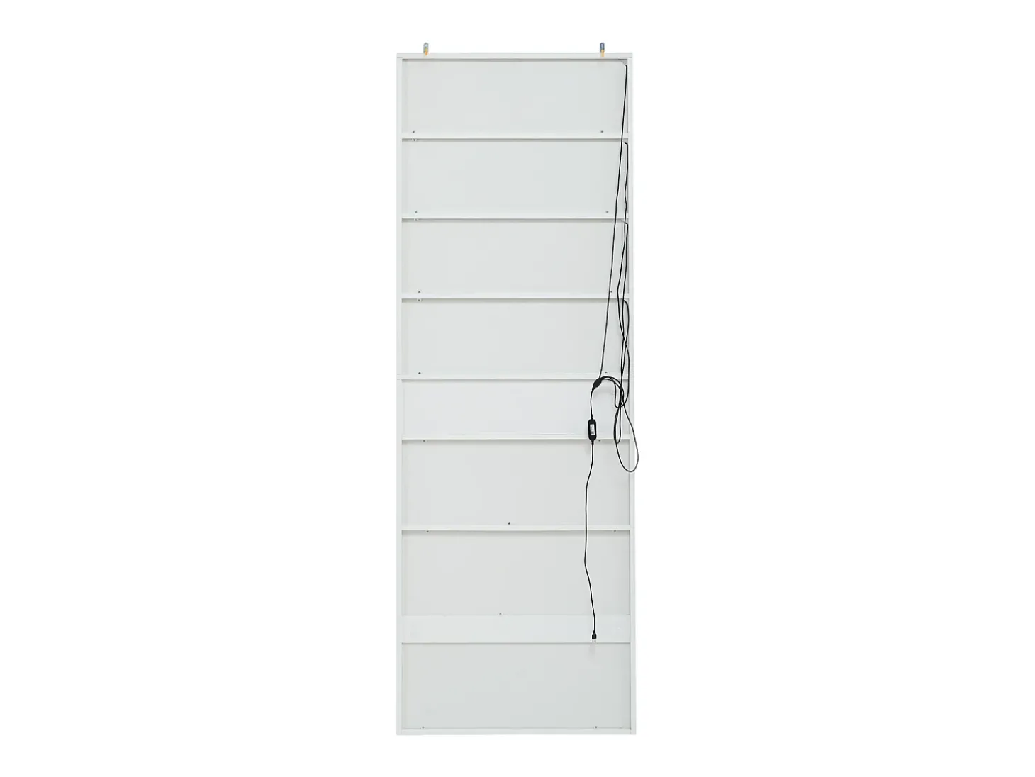 Vitrine branca com 2 portas, 2 portas de vidro, gaveta e luzes LED, aglomerado