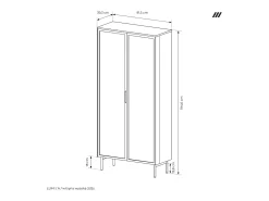 Vitrine, caxemira, 91,5 x 194,6 x 39,3 cm