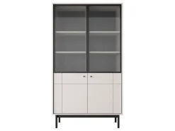 Vitrine: Caxemira, pés pretos, 103,5 x 184,6 x 39 cm