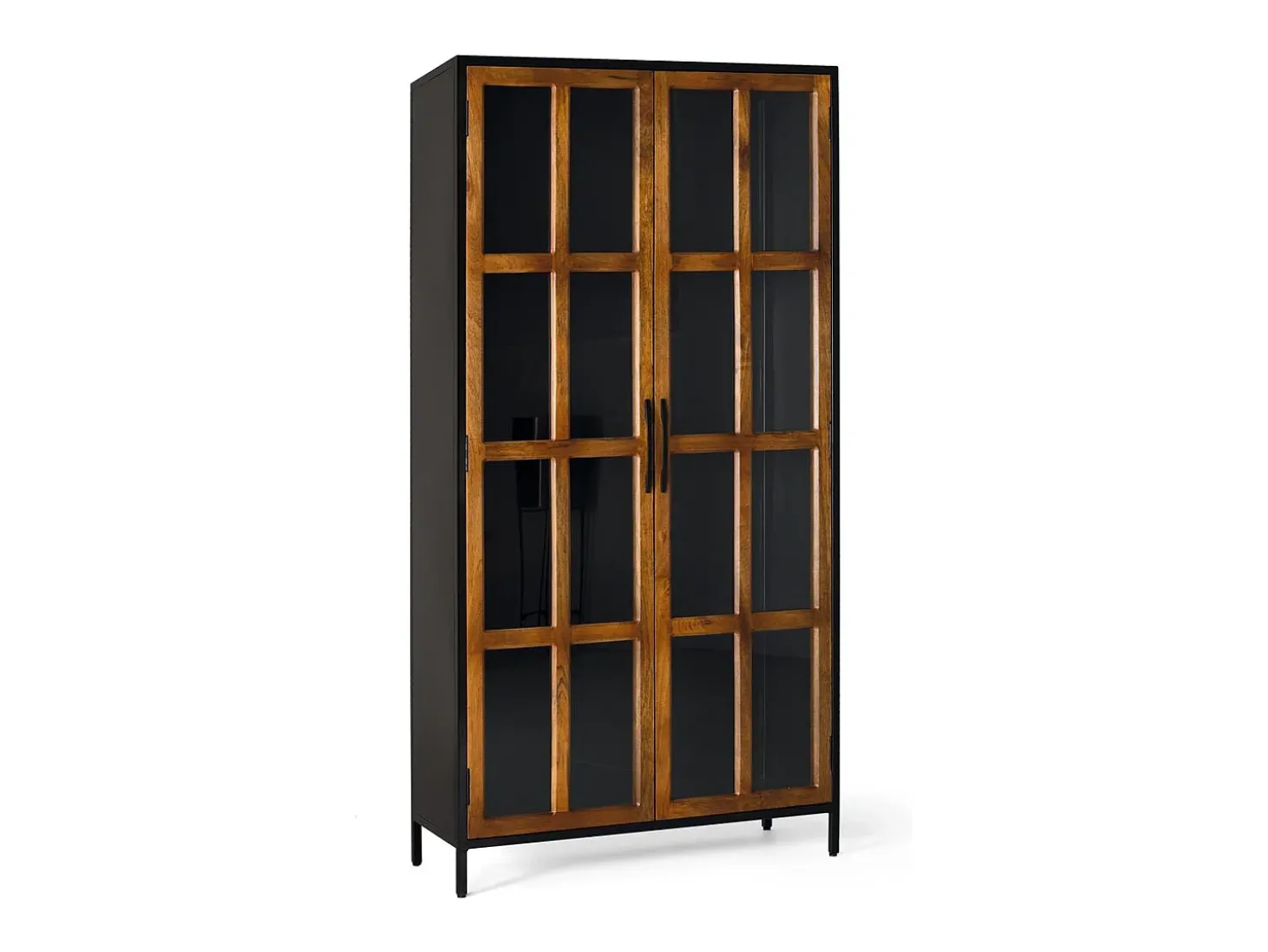 Vitrine com 2 compartimentos em estrutura metálica e estrutura de metal