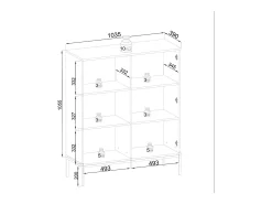 Vitrine com 2 portas e LED integrado Preto e Carvalho 104x126 cm