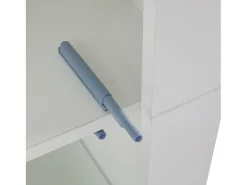 Vitrine com 2 portas e prateleiras de vidro, corpo lacado branco, LED incluído - 61x42x162cm