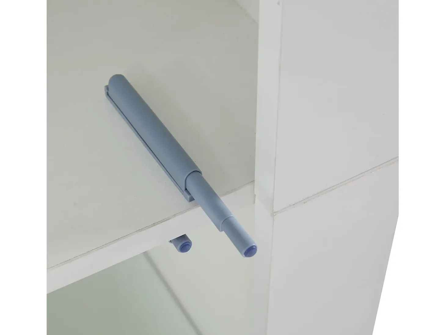 Vitrine com 2 portas e prateleiras de vidro, corpo lacado branco, LED incluído - 61x42x162cm