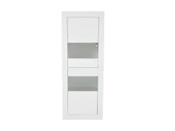 Vitrine com 2 portas e prateleiras de vidro, corpo lacado branco, LED incluído - 61x42x162cm
