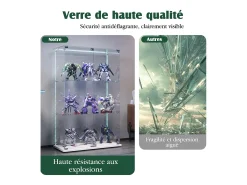 Vitrine com 4 prateleiras e portas duplas, vitrine para sala de estar