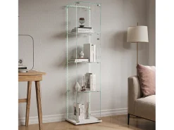 Vitrine com 5 prateleiras e portas duplas, vitrine para sala de estar