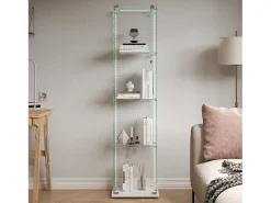Vitrine com 5 prateleiras e portas duplas, vitrine para sala de estar