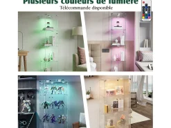 Vitrine com 5 prateleiras e portas duplas, vitrine para sala de estar