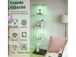 Vitrine com 5 prateleiras e portas duplas, vitrine para sala de estar