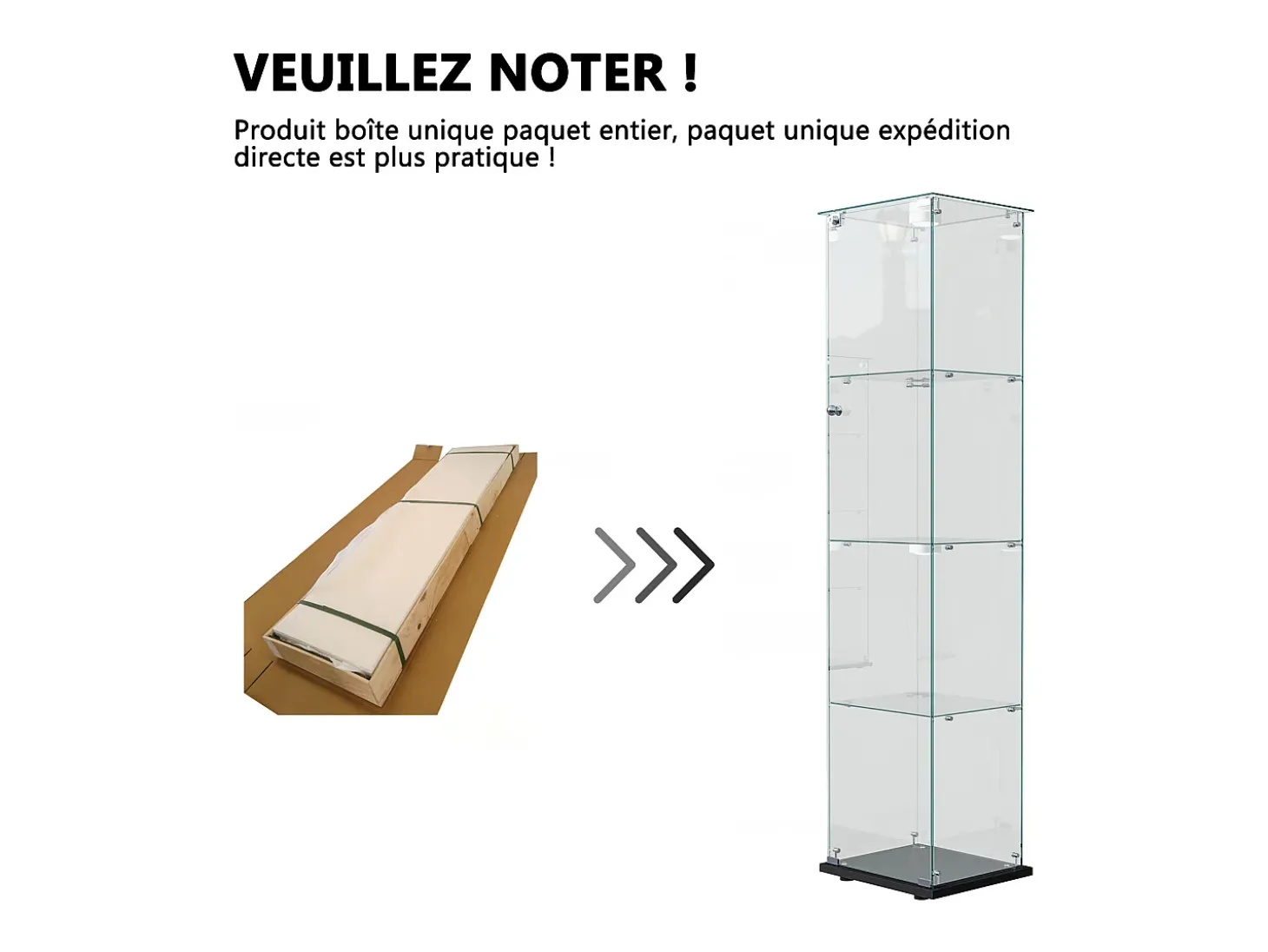 Vitrine com 5 prateleiras e portas duplas, vitrine para sala de estar