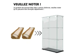 Vitrine com 4 prateleiras e portas duplas, vitrine para sala de estar