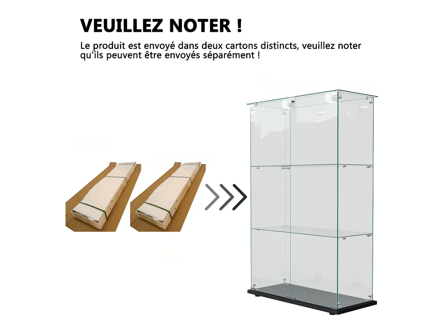 Vitrine com 4 prateleiras e portas duplas, vitrine para sala de estar
