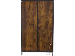 Vitrine com iluminação LED, vitrine independente, armário com 2 gavetas, com painel de acrílico, 80x40x138 cm, marrom