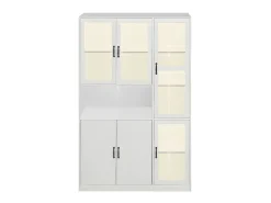 Vitrine com iluminação LED - prateleiras com 6 portas - A 200cm - Branco