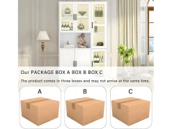 Vitrine com iluminação LED - prateleiras com 6 portas - A 200cm - Branco