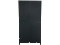 Vitrine com iluminação LED e 2 portas de vidro - Prateleiras ajustáveis - Preta