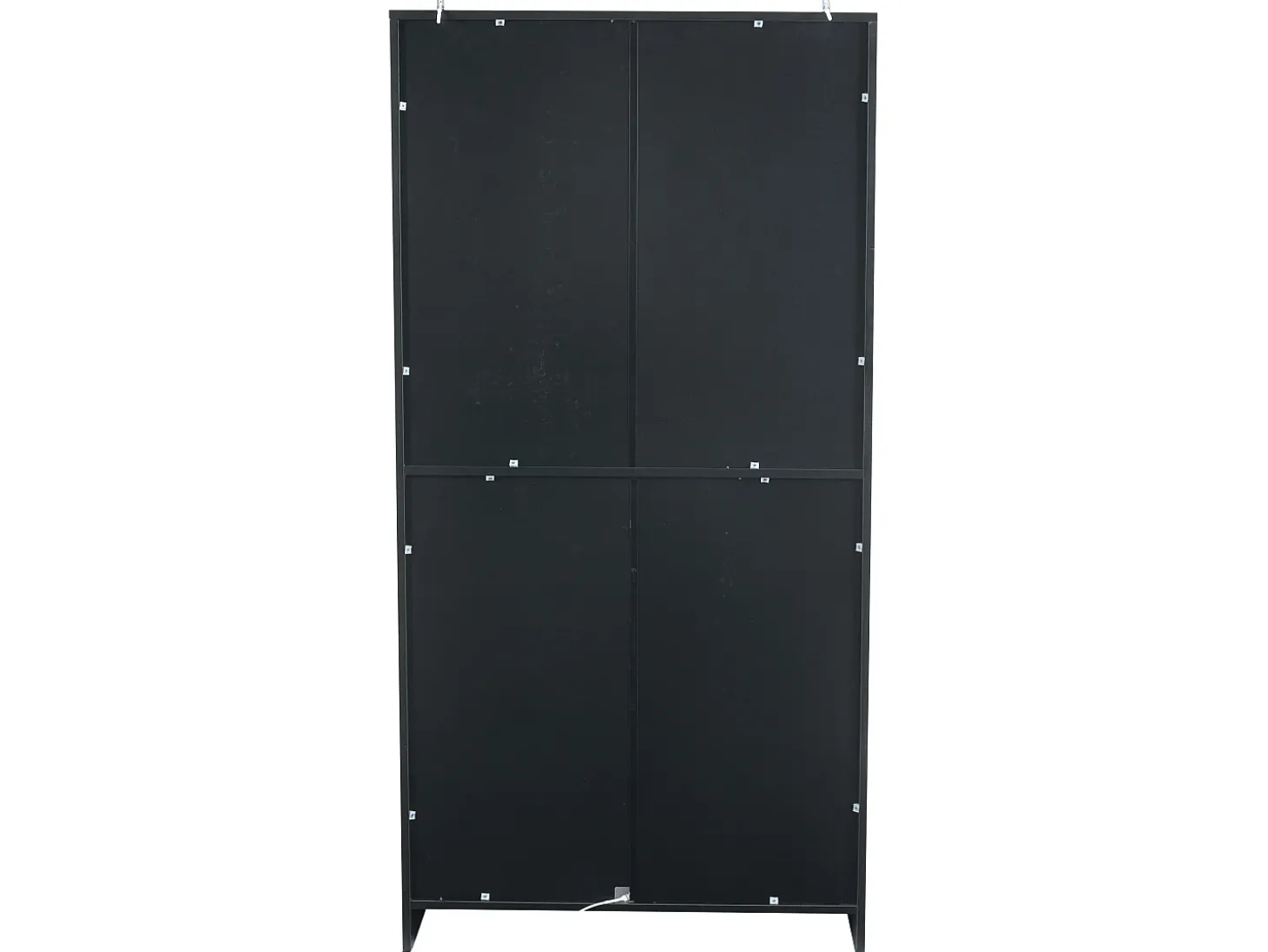 Vitrine com iluminação LED e 2 portas de vidro - Prateleiras ajustáveis - Preta