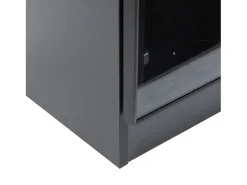 Vitrine com iluminação LED e 2 portas de vidro - Prateleiras ajustáveis - Preta