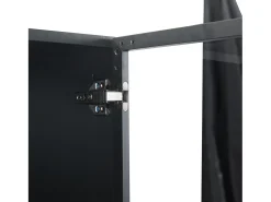 Vitrine com iluminação LED e 2 portas de vidro - Prateleiras ajustáveis - Preta