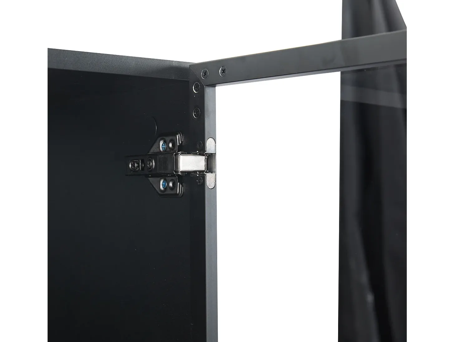 Vitrine com iluminação LED e 2 portas de vidro - Prateleiras ajustáveis - Preta