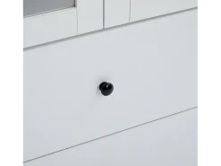 Vitrine com iluminação LED de 16 cores, 2 gavetas e 2 portas de vidro - Branco