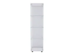 Vitrine com porta de vidro, 164 x 43 x 36 cm, 4 prateleiras, estante antiga independente, branca