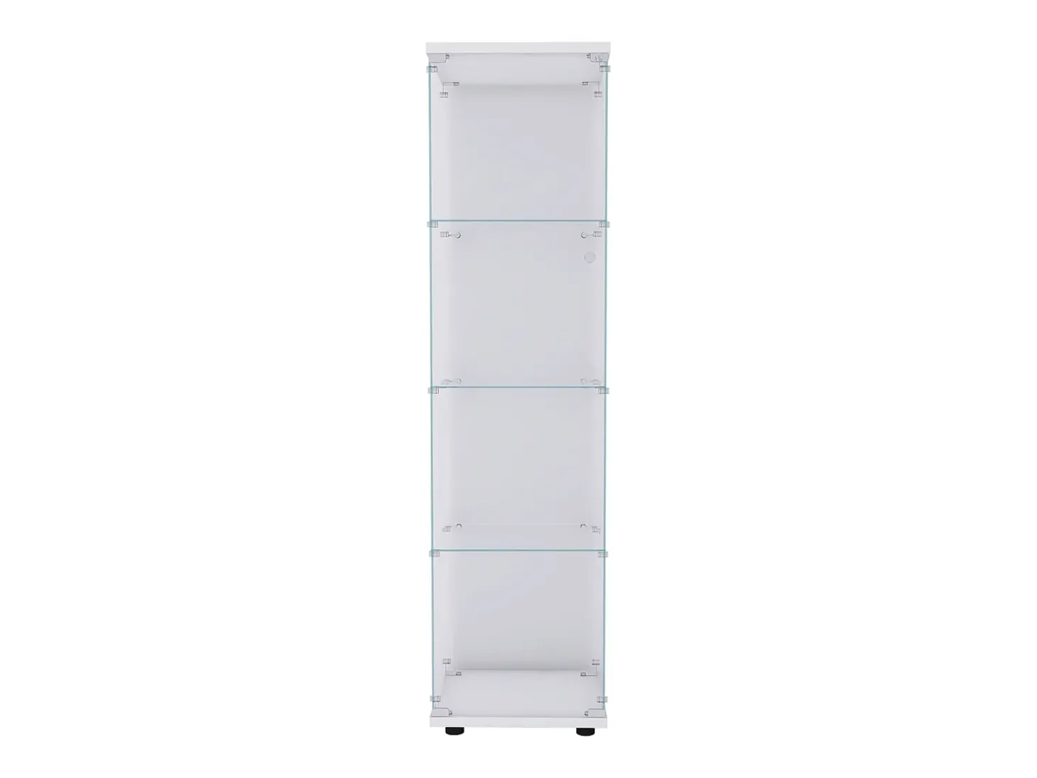 Vitrine com porta de vidro, 164 x 43 x 36 cm, 4 prateleiras, estante antiga independente, branca