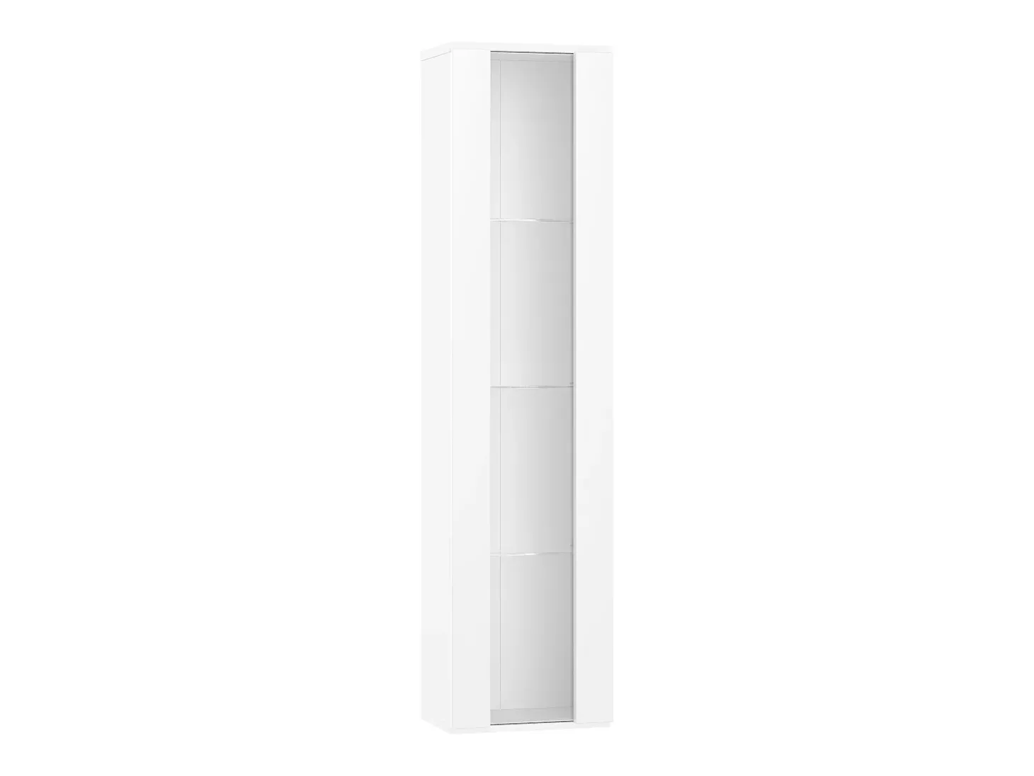 Vitrine com porta em acrílico e iluminação LED - prateleiras em vidro - Branco 40 x 29 x 170 cm
