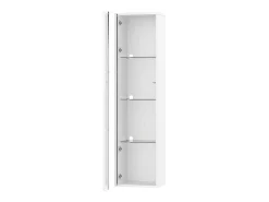 Vitrine com porta em acrílico e iluminação LED - prateleiras em vidro - Branco 40 x 29 x 170 cm