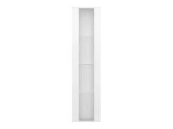 Vitrine com porta em acrílico e iluminação LED - prateleiras em vidro - Branco 40 x 29 x 170 cm
