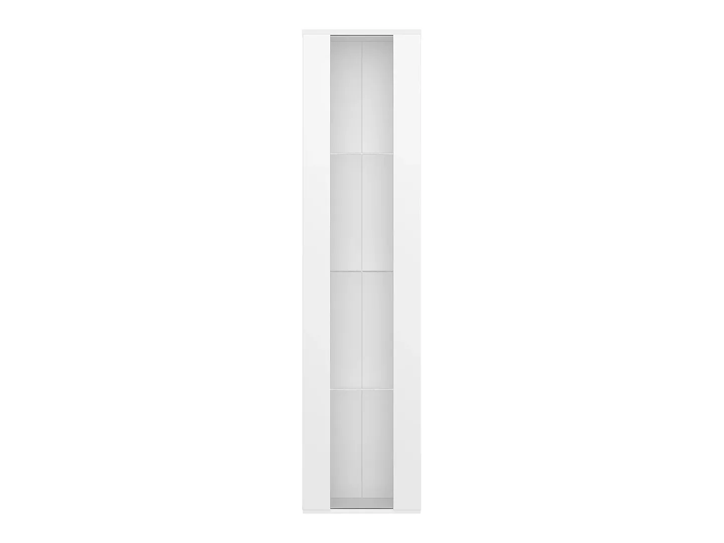 Vitrine com porta em acrílico e iluminação LED - prateleiras em vidro - Branco 40 x 29 x 170 cm