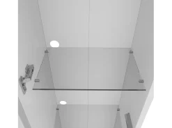 Vitrine com porta em acrílico e iluminação LED - prateleiras em vidro - Branco 40 x 29 x 170 cm