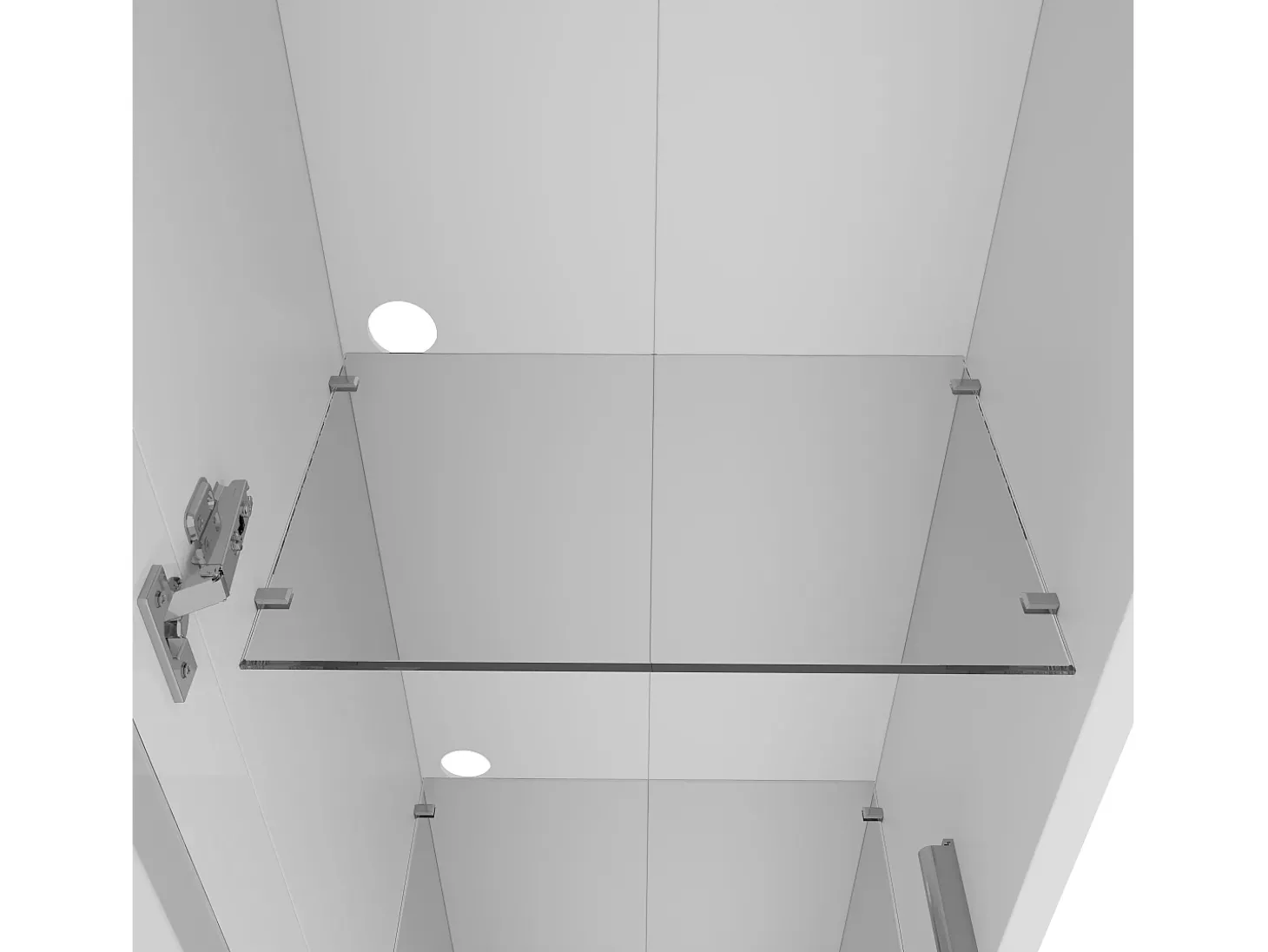 Vitrine com porta em acrílico e iluminação LED - prateleiras em vidro - Branco 40 x 29 x 170 cm