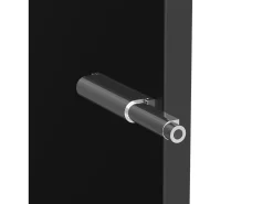 Vitrine com porta em acrílico e iluminação LED - prateleiras em vidro - Preto 40 x 29 x 170 cm
