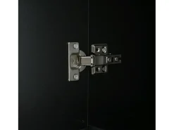 Vitrine com porta transparente - 60 x 35 x 182,5 cm - com LEDs + 2 portas + 2 gavetas - aglomerado - preto