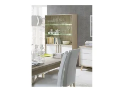 Vitrine, cristaleira, armário para pratas MALMO modelo grande + LED. Móvel estilo ESCANDINAVO ideal para sua sala de jantar.