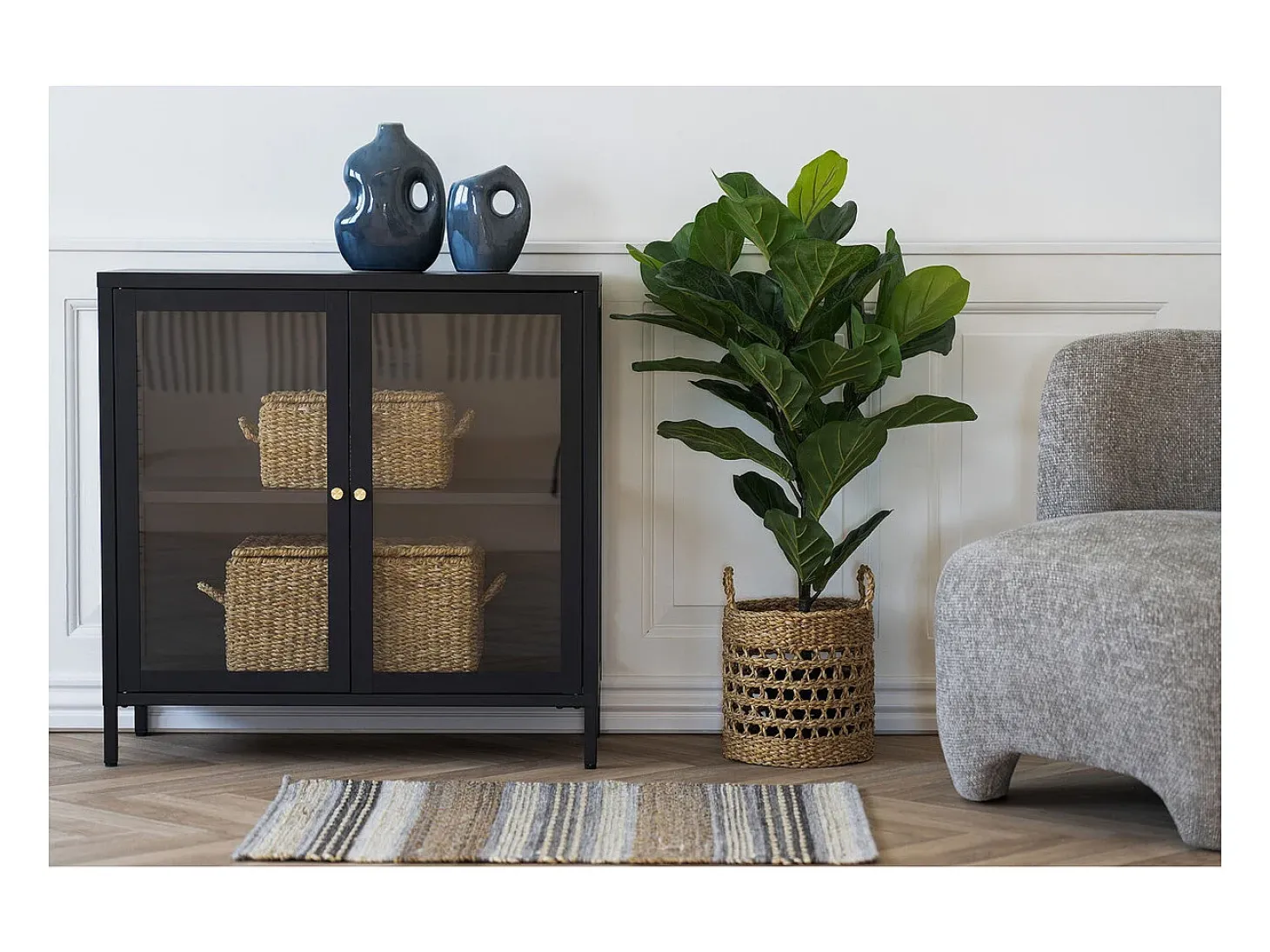 Vitrine Dalby, Preto, 35x80x80 cm, Kendra Home