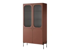 Vitrine de 2 portas com pé metálico bordô 104x200 cm