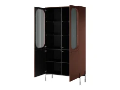Vitrine de 2 portas com pé metálico bordô 104x200 cm