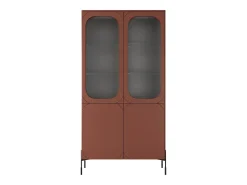 Vitrine de 2 portas com pé metálico bordô 104x200 cm