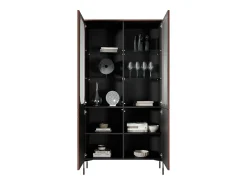 Vitrine de 2 portas com pé metálico bordô 104x200 cm