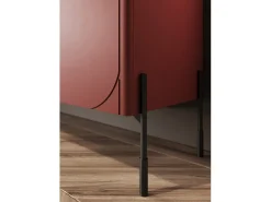 Vitrine de 2 portas com pé metálico bordô 104x200 cm