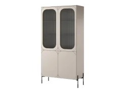 Vitrine de 2 portas com pé de metal caxemira 104x200 cm