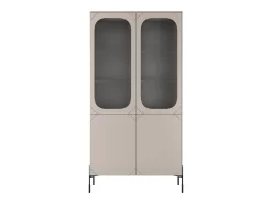 Vitrine de 2 portas com pé de metal caxemira 104x200 cm