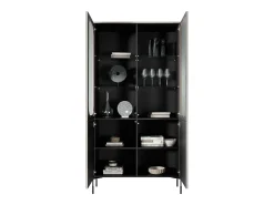Vitrine de 2 portas com pé de metal caxemira 104x200 cm