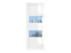 Vitrine de alto brilho - 61 x 42 x 162 cm - com LEDs + 1 prateleira de vidro - aglomerado - branco