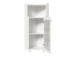 Vitrine de canto branca - Com iluminação LED e 2 portas de vidro