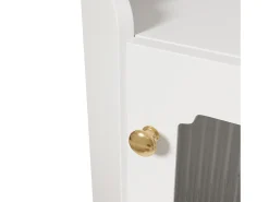 Vitrine de canto branca - Com iluminação LED e 2 portas de vidro